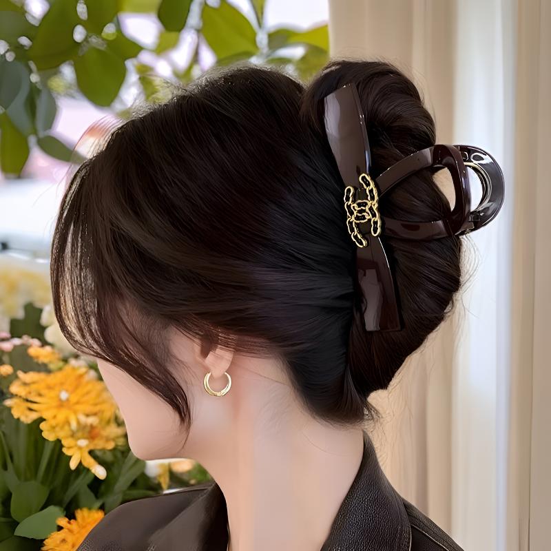 新款精致高端小香风抓夹女2025新款高级感后脑勺发夹鲨鱼夹发量多