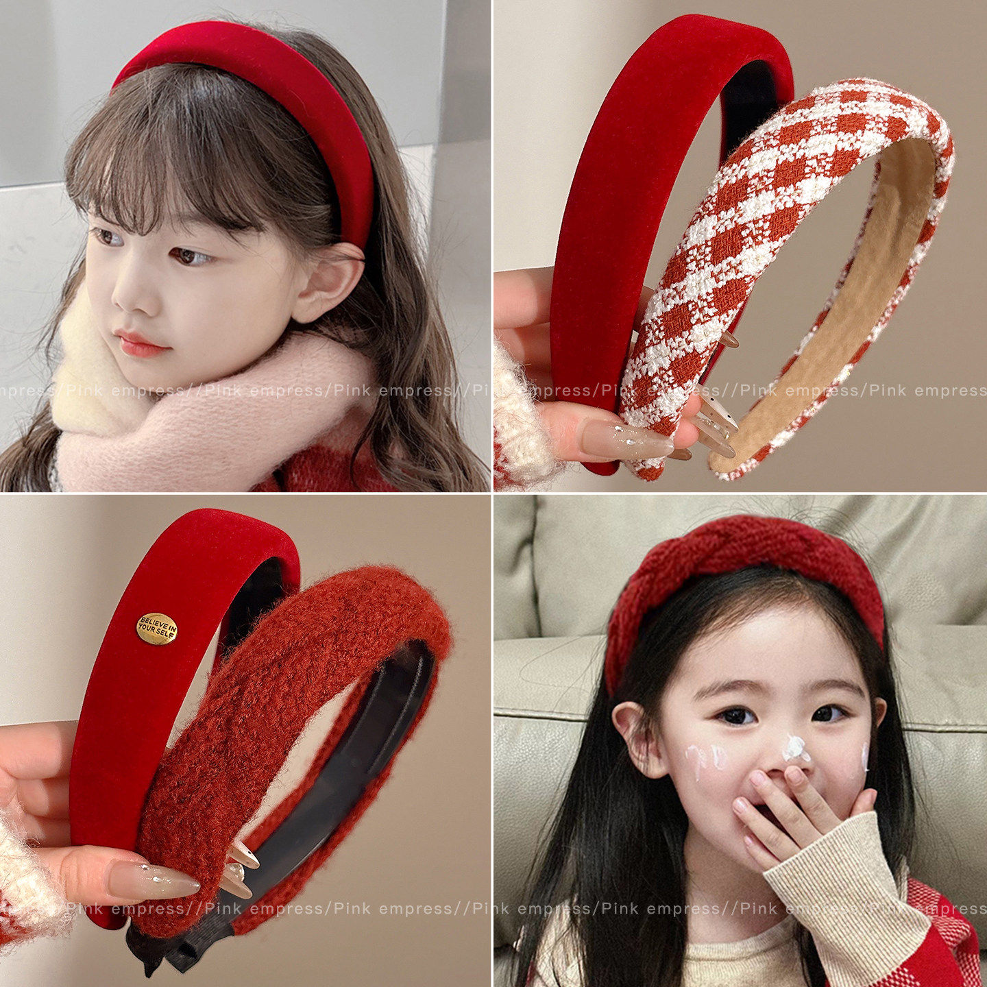 新年女儿童红色宽边发箍高颅顶头箍2025新款女孩过年喜庆发卡头饰