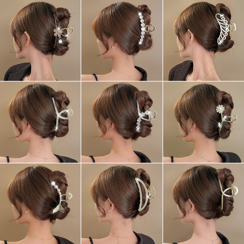 大号发夹后脑勺鲨鱼夹金属抓夹女夏季头发夹子头饰发卡高级感发抓