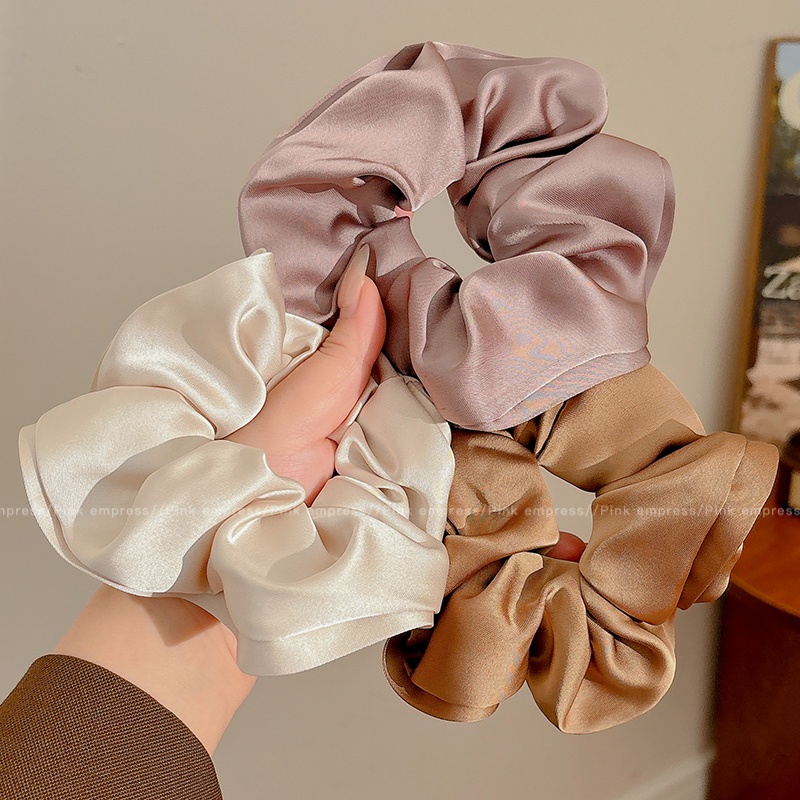 2025新款亮面大肠发圈女高级感扎头发头绳耐用橡皮筋发绳头花头饰