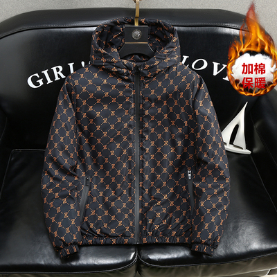 薄款棉服男士印花百搭休闲冬外套