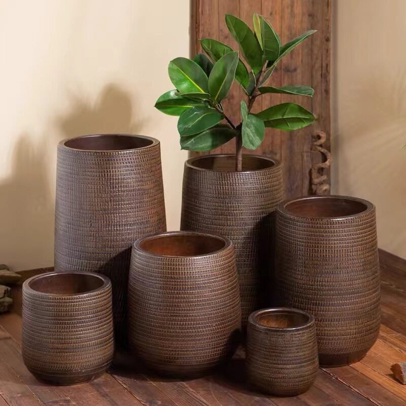 陶瓷复古特大落地高款深花盆