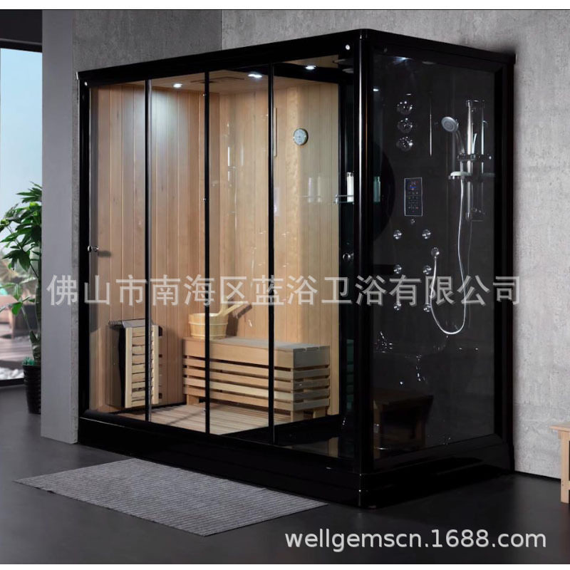 三合一铁杉木恒温桑拿淋浴按摩房