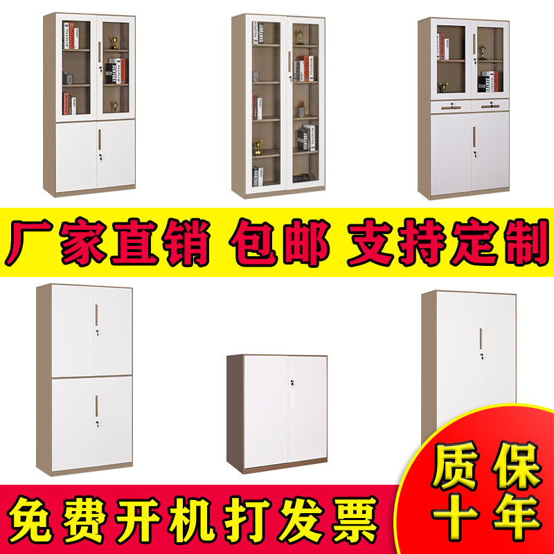 丰力铁皮柜钢制办公柜铁皮文件柜钢制储物柜办公资料柜新款套色柜