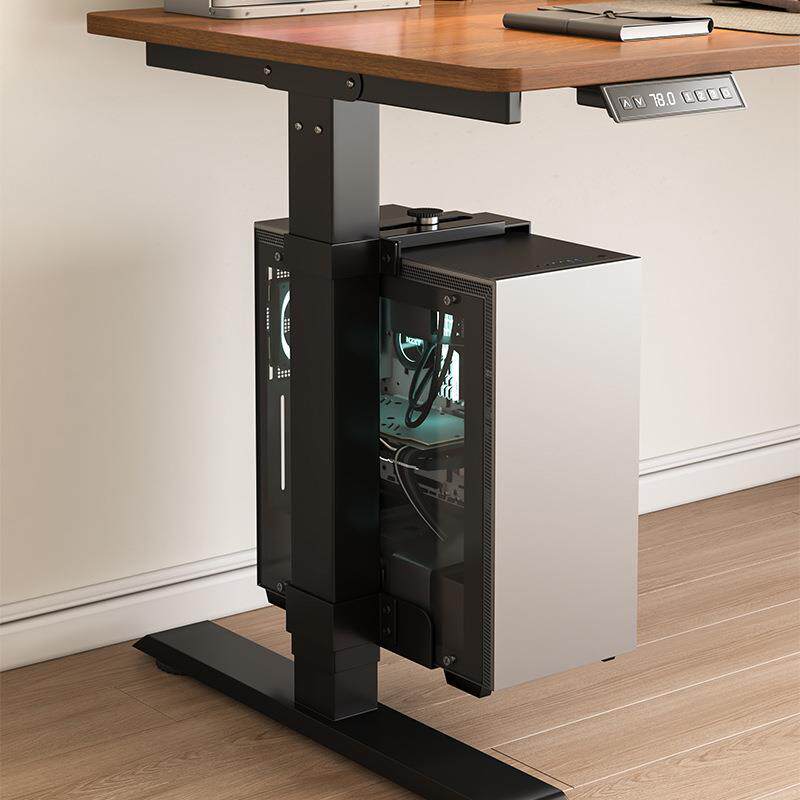 升降桌用主机托悬挂式托架台式主机悬空散热挂架铁艺主机底座架子