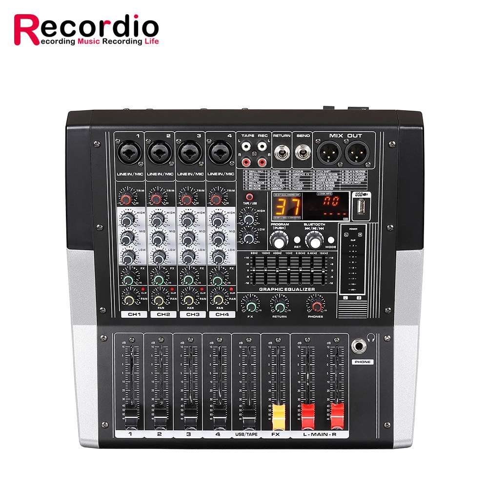 GAX-ED4 家用带功放的音频调音台 4 6 8通道16种DSP效果调音台