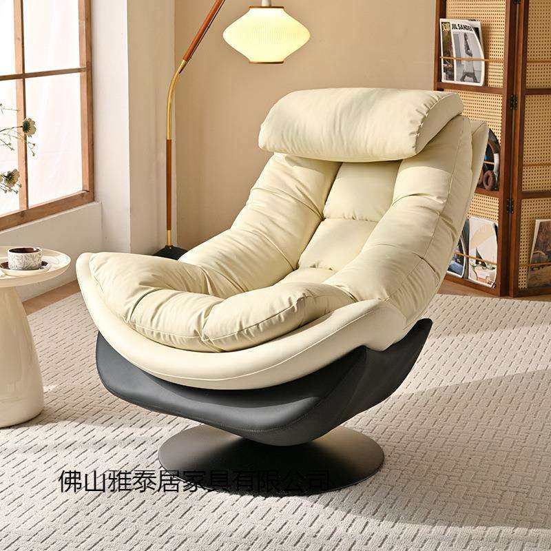 轻奢单人沙发椅可旋转设计师款休闲懒人沙发北欧客厅阳台可躺单椅