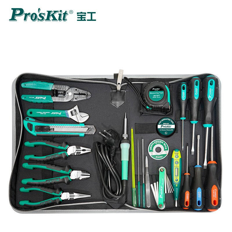 宝工PK-618H电子电工维修工具组家用工具螺丝刀镊子烙铁钢丝钳