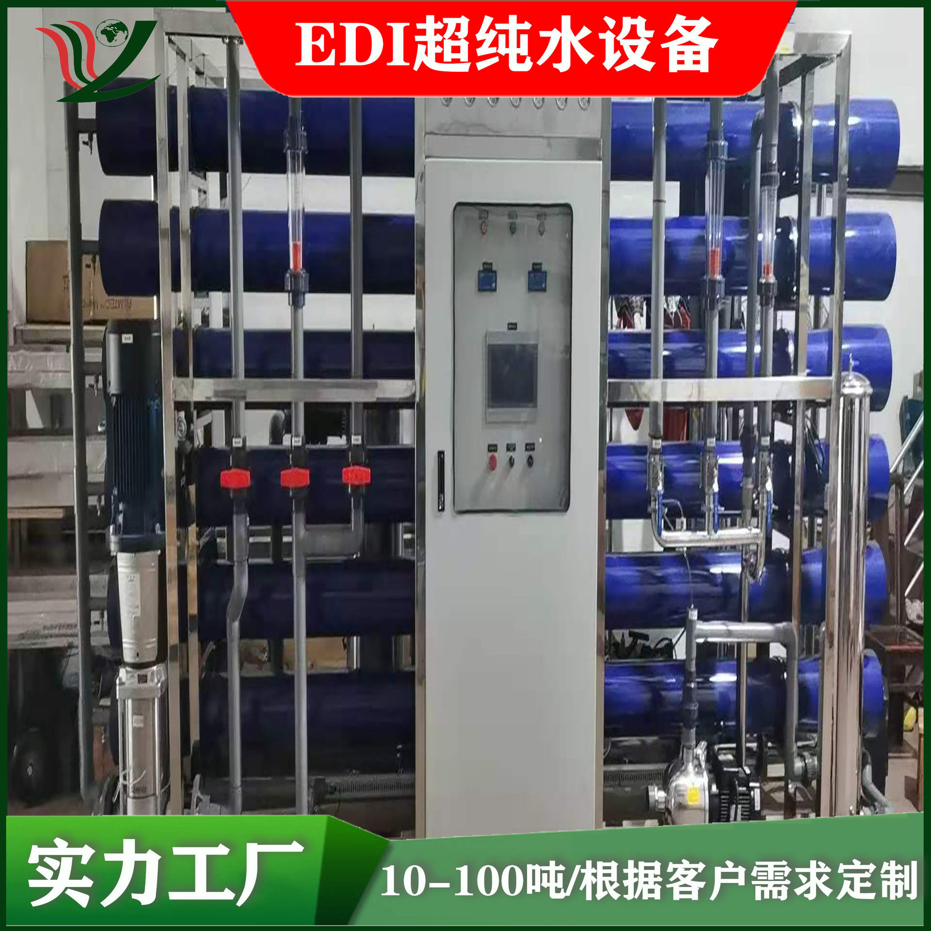 去离子水处理设备 10吨双级反渗透设备EDI超纯水设备超纯水设备