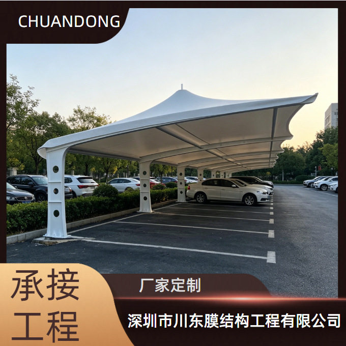 膜结构自行车停车棚 户外遮阳棚 小区充电桩雨棚 张拉膜休闲