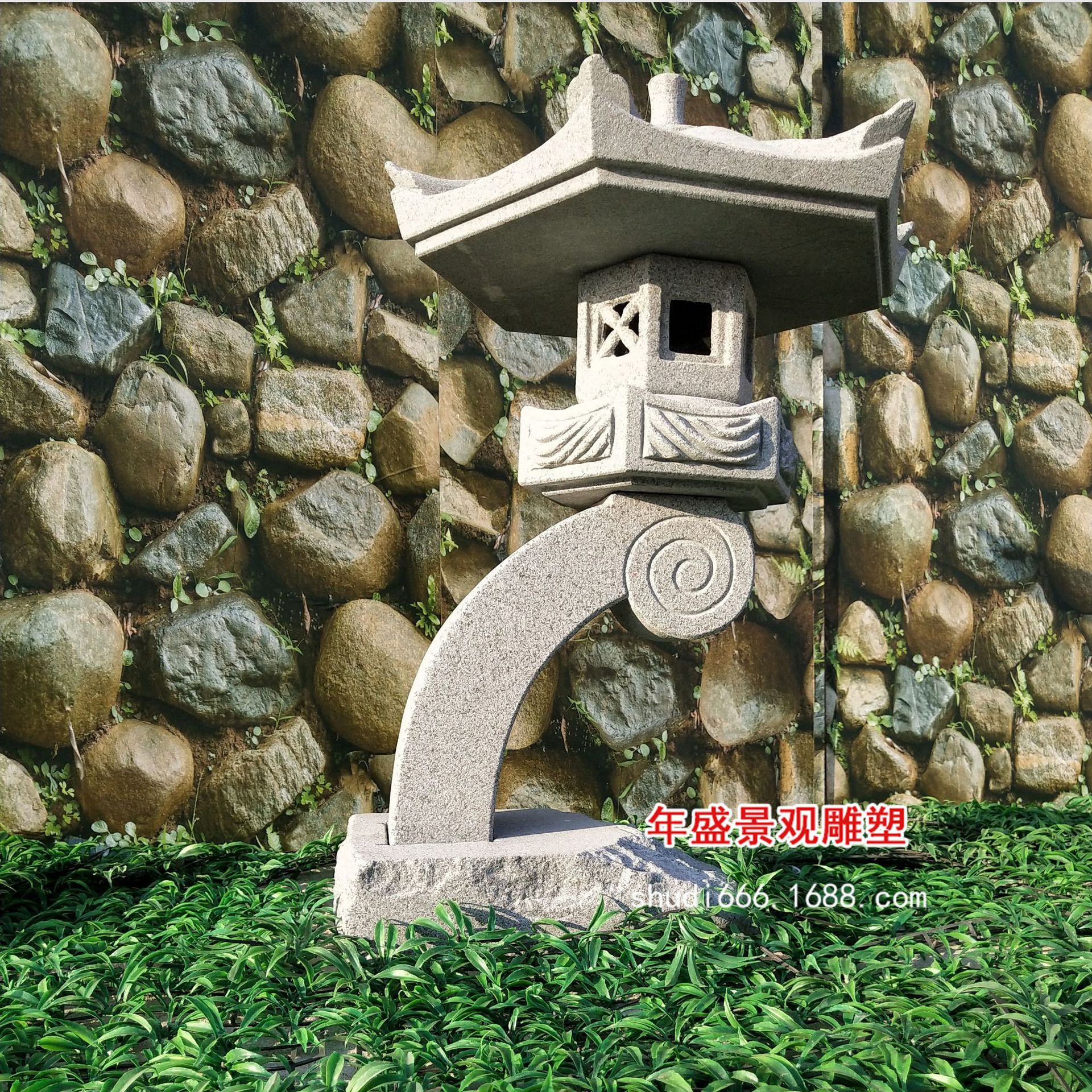 日式仿古青石庭院景观石灯笼