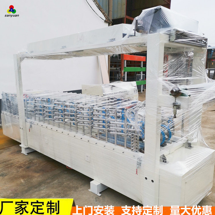 三元300型铝合金移门型材门框门边线包覆机PVC护角网格布覆膜机