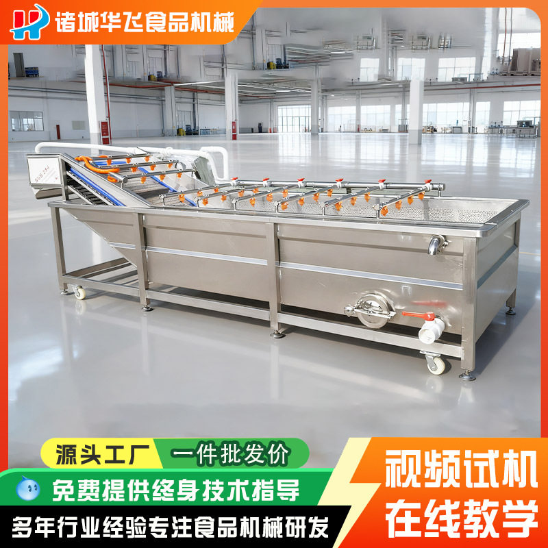 菠菜清洗机水浴气泡羽衣甘蓝加工设备上海青清洗过滤杂质流水线