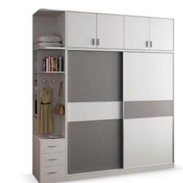 板式衣柜移门现代木质推拉门大衣橱整体衣柜卧室简易组合两门衣柜