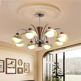 中古风客厅主灯法式奶油风卧室吊灯创意蛋壳餐厅餐桌高级感吊灯