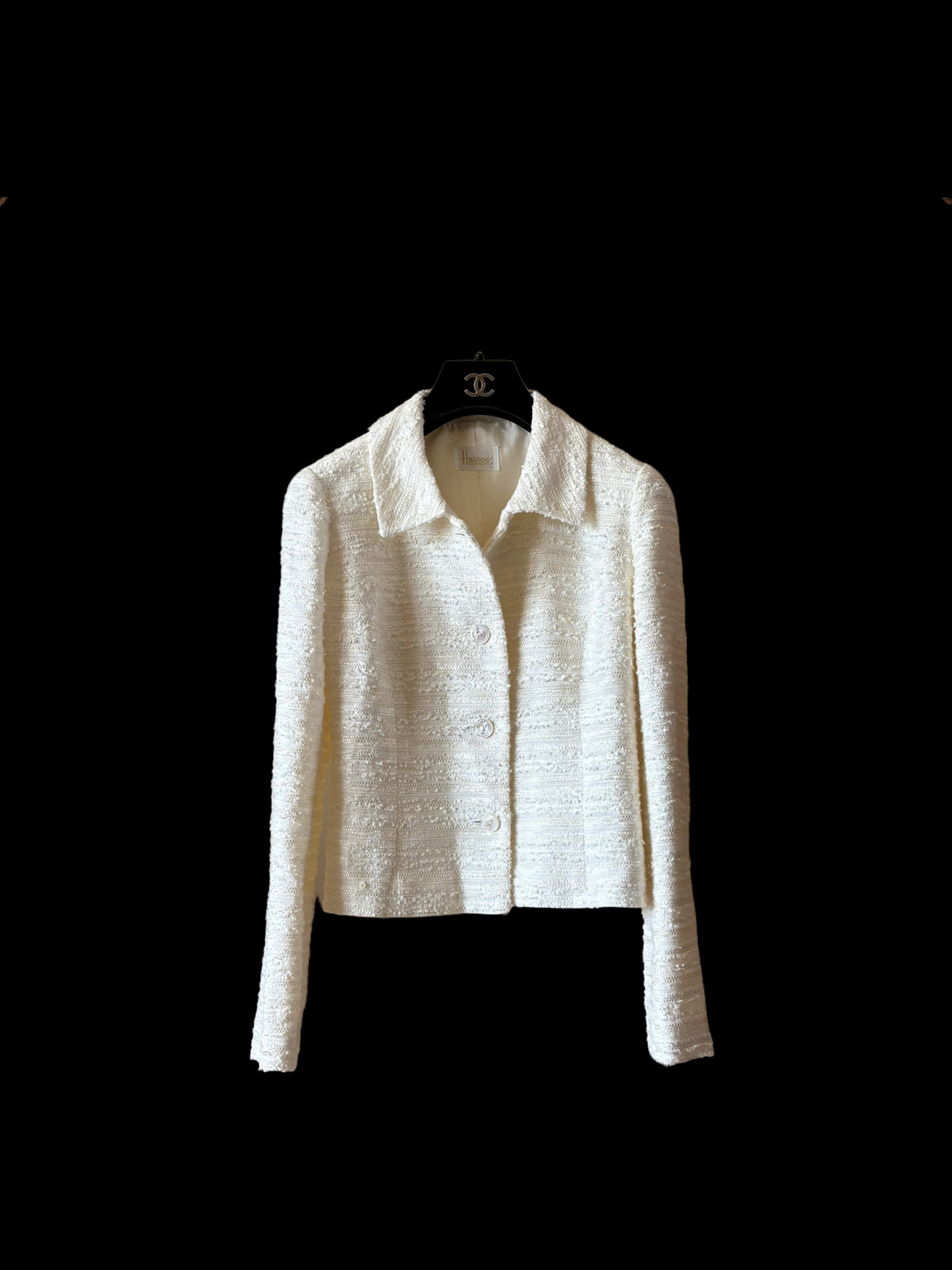 Harrods英国白色外套S码中古二奢Vintage古着99新-1229