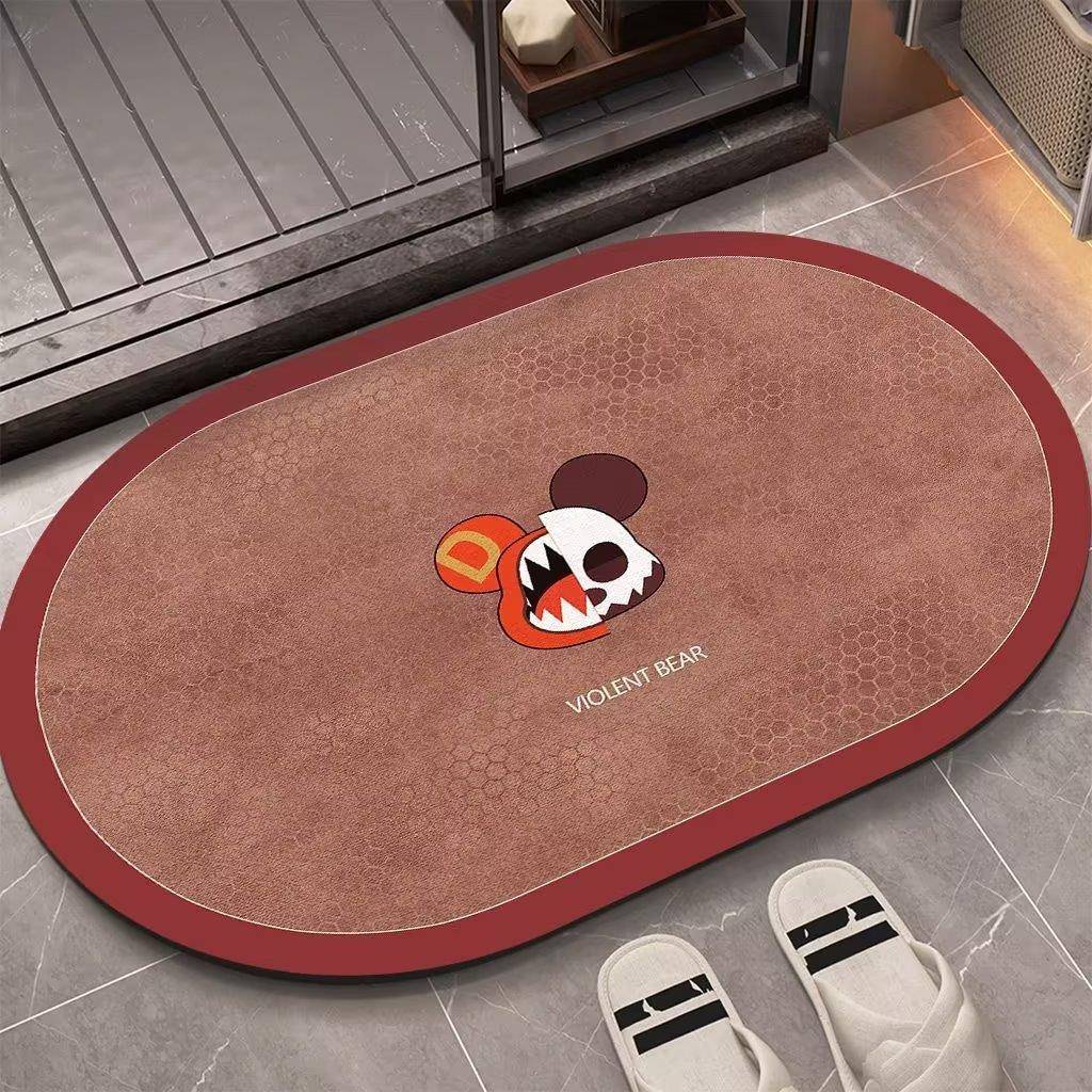 家用轻奢硅藻泥浴室地垫卫生间门口脚垫吸水防滑洗手间厕所小地毯