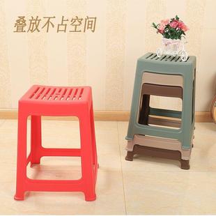 餐桌约方凳现代创意经无品牌 塑料成凳家用加厚人熟胶板凳简时尚