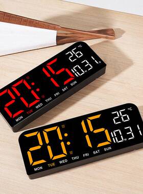 网红创意大字时间显示器led数字时钟电子表台式桌面摆件夜光静音