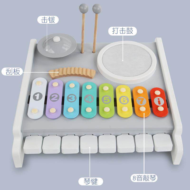 木制钢琴音乐台玩具多功能打击乐锻炼孩子手眼协调早教儿童击鼓