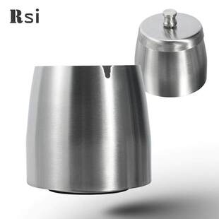 不锈钢烟灰缸夹细烟烟盅防风ktv酒吧打标烟缸带烟柱高身烟灰缸