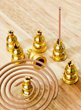 铜合金葫芦香插线香插铜小香插盘香架香托香熏炉配件香道配件
