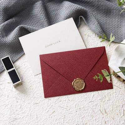 祝福卡感恩感谢卡教师母亲情人节手写卡片麻布纹火漆封信生日贺卡