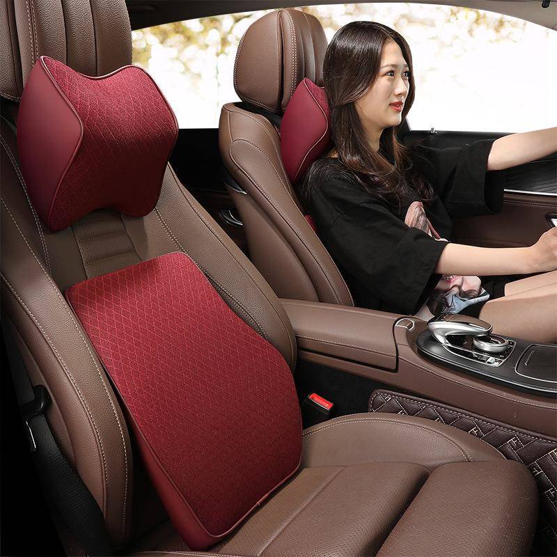 汽车头枕车用颈椎枕头车内记忆棉颈枕腰靠垫座椅车载靠枕通用