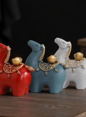 马上有钱摆件招财客厅酒柜轻奢高档玄关装饰乔迁开业礼品生肖摆件