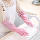 加长袖 加绒家务洗衣服橡胶防滑 套保暖手套厨房洗碗手套女冬季