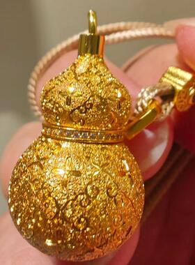 胖墩葫芦拉丝如意丝绒香囊葫芦毛衣链长款项链女轻奢小众高级感