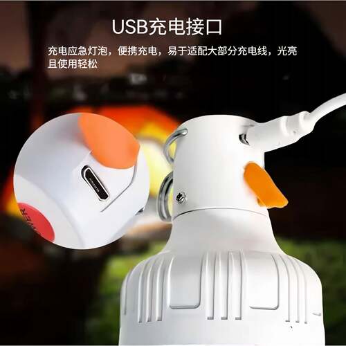 跨境灯泡商超照明应急灯可充电北欧露营摆摊灯挂灯厂家直销