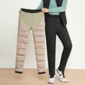 鹅绒裤 棉裤 加绒加厚羽绒裤 商务休闲保暖裤 子9289 冬季 五只白鹅男士