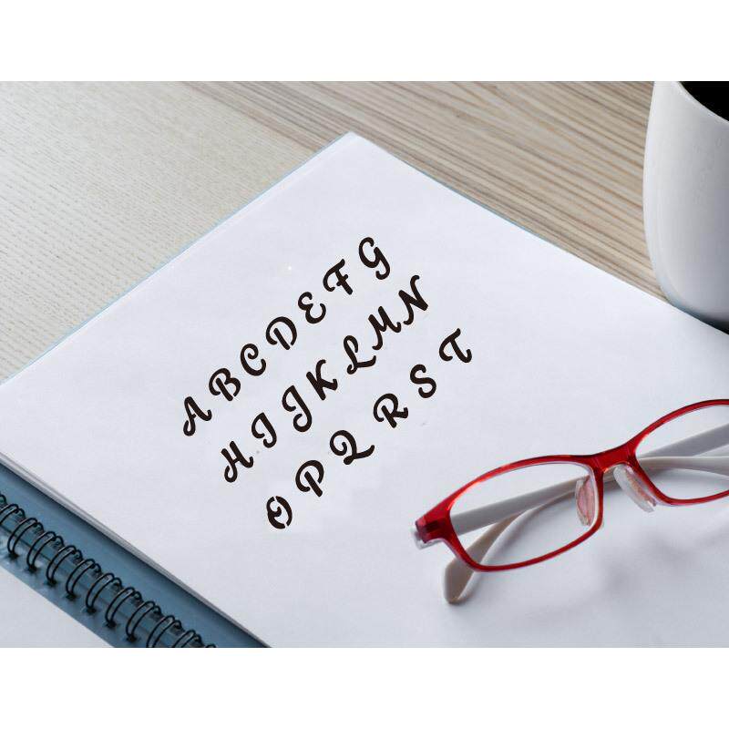 跨境款DIY英文字母数字镂空绘画模板PET日记手工纳账本手账模板