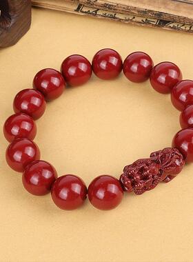 厂家直发朱砂貔貅文玩手串原矿本命年男女款转运饰品首饰