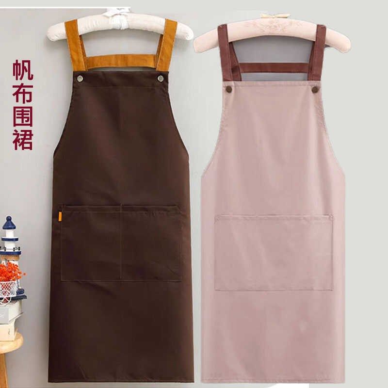 高档纯棉帆布围裙定制logo印字韩版男女家用餐厅美甲时尚工作服,家庭/个人清洁工具,围裙套装,淘宝优惠券,粉丝福利购,淘宝优惠卷
