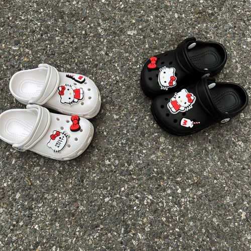 女童夏季鞋子可爱卡通包头凉拖鞋2025亲子款洞洞鞋轻便户外沙滩鞋