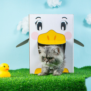 开心鸭猫抓板猫窝一体猫房子猫抓窝瓦椤纸耐抓板猫咪玩具磨爪神器