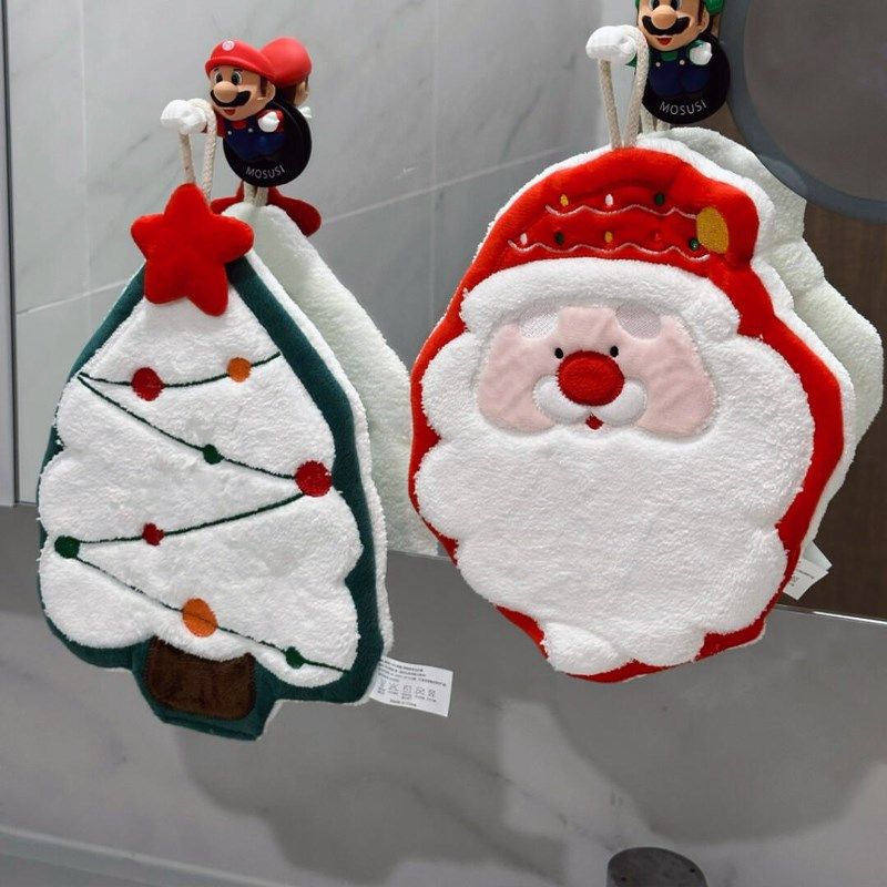 圣诞节挂式擦手巾卫生间厨房抹手布毛巾家用手帕吸水高颜值不发臭,家庭/个人清洁工具,厨房擦手巾,淘宝优惠券,粉丝福利购,淘宝优惠卷