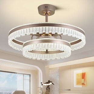 隐形风扇灯2025新款客厅轻奢A高级感家用带电扇一体吊灯餐厅吊扇