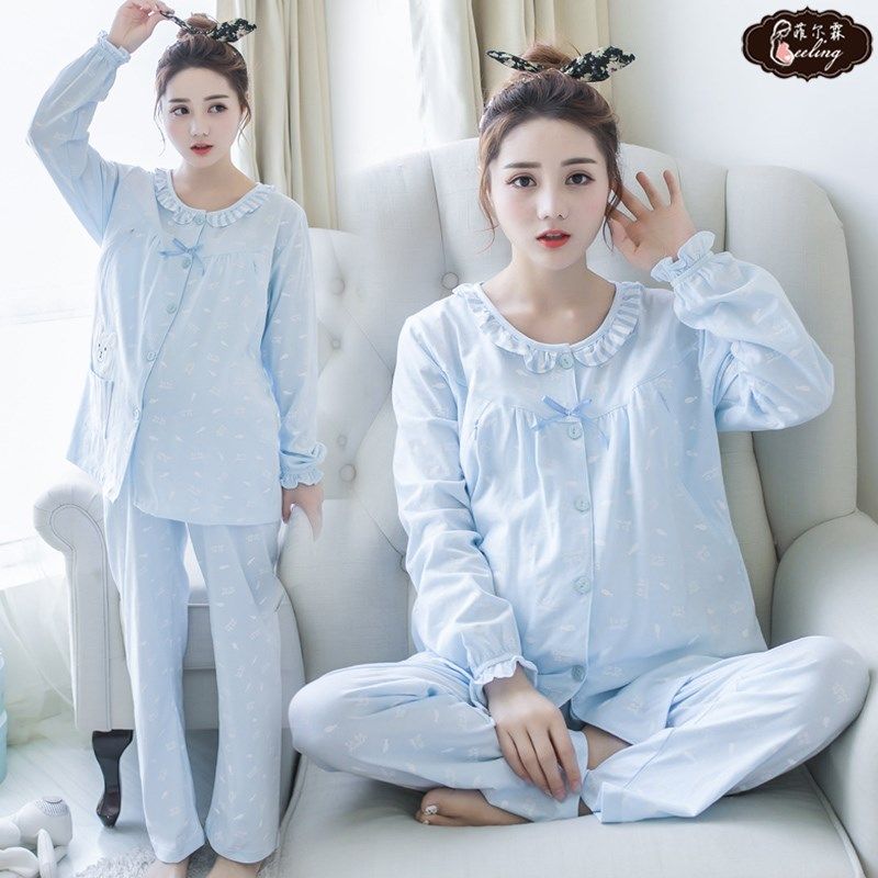 纯棉坐月子服春夏季夏薄款产后加肥加大码孕妇200斤产妇睡衣哺乳