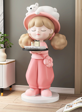 女孩客厅大型落地摆件电视柜旁沙发边几家居装饰品音响乔迁礼物