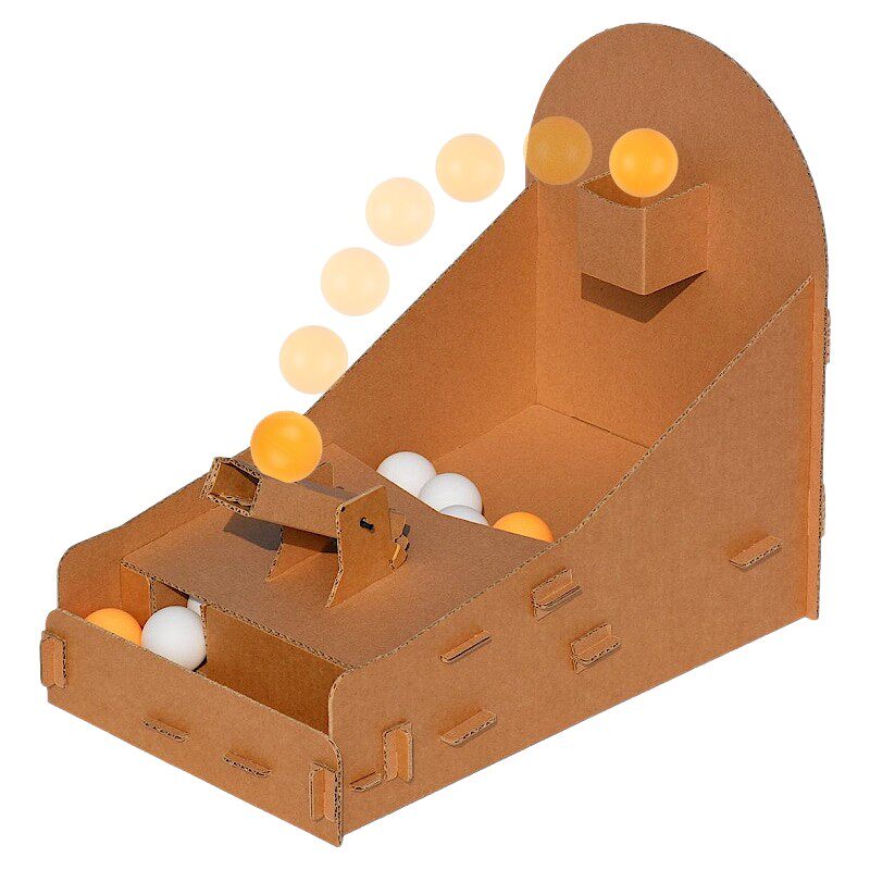 儿童纸板玩具桌面游戏机duiy手工制作幼儿园益智投篮器拼装材料包