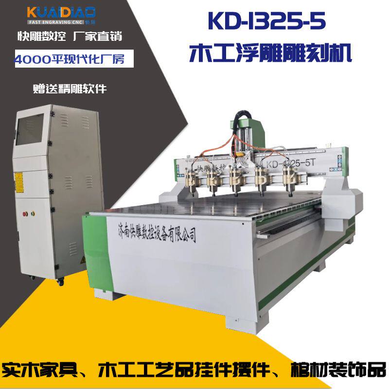 1325木工雕刻机实木家具广告牌匾棺材装饰品多头木工浮雕雕刻机