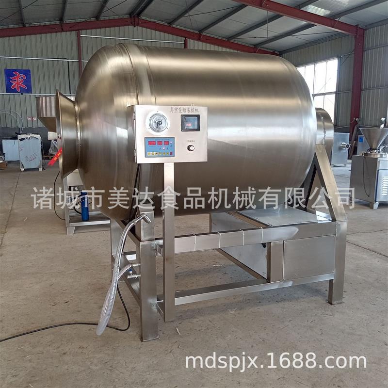 小型鸡翅鸡排腌制入味机变频调速V型尺虾仁真空滚揉机设备