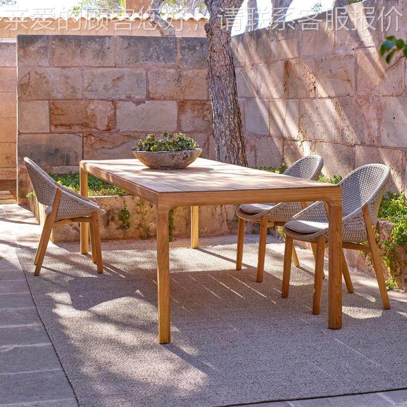 北外桌户柚木庭院别椅墅露台室外休欧闲单人编藤实木长餐桌椅618,商业/办公家具,商用藤编家具,淘宝优惠券,粉丝福利购,淘宝优惠卷
