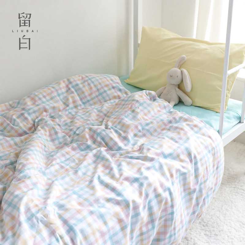 留白 床单单件学生宿舍专用1.2米单人被单夏季被套枕套三件套女生
