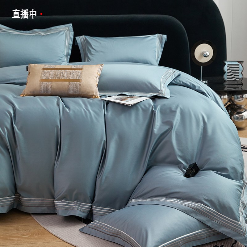 A类加厚200支纯棉四件套磨毛全棉被套秋冬保暖被罩2023款床上用品