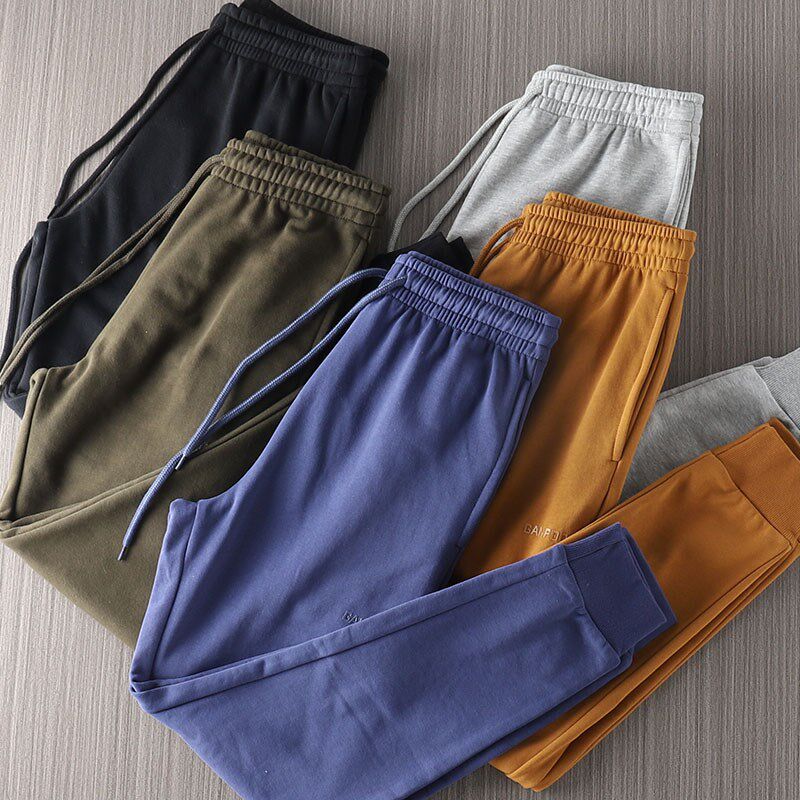 基础一条裤子 春秋男士经典束口裤运动休闲纯色卫裤 毛圈小脚裤潮