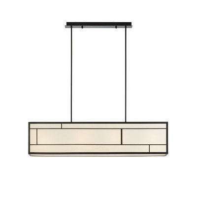 新中式禅意客厅餐厅长方形吊灯简约创意茶室酒店前台布艺铁艺灯具,家装灯饰光源,餐厅吊灯,淘宝优惠券,粉丝福利购,淘宝优惠卷